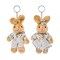Wrapables Country Floral Plush Stuffed Animal Doll Keychain Bag Charm (Set of 2), Bunny Couple